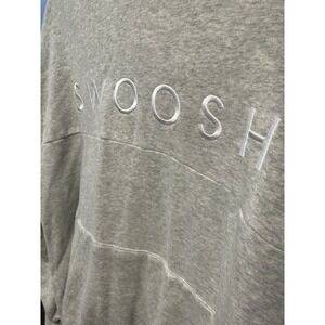 NIKE Hoodie Men's Gray Pullover‎ Sweatshirt Large Swoosh Chest Spellout Hoodie